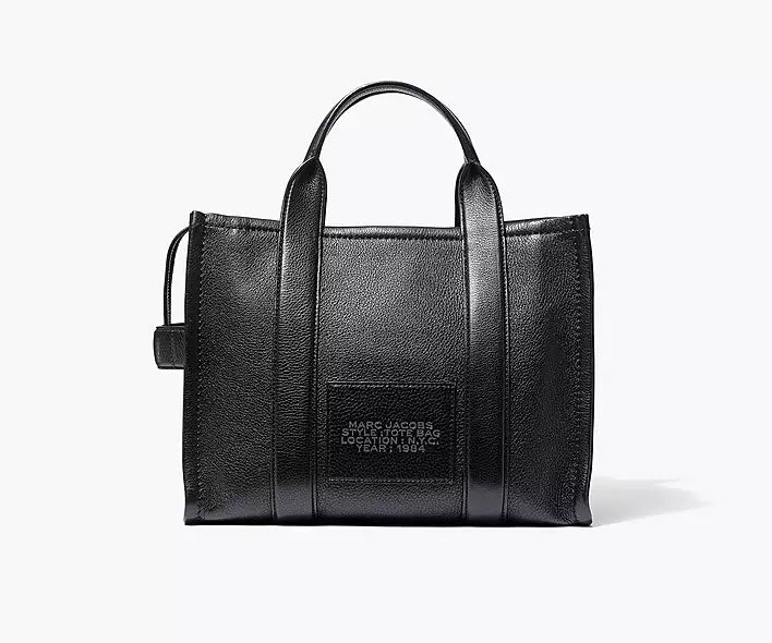 MARC JACOBS THE LEATHER MINI TOTE BAG BLACK