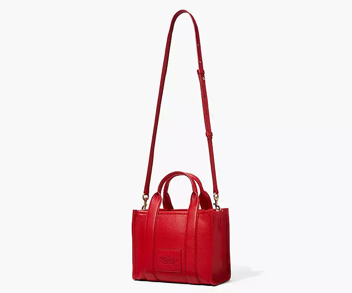 MARC JACOBS THE LEATHER MINI TOTE BAG TRUE RED