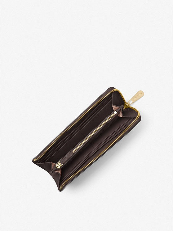 Michael Kors - Zip Wallet Canvas Marron