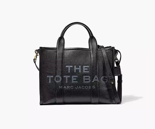 MARC JACOBS THE LEATHER MINI TOTE BAG  BLACK