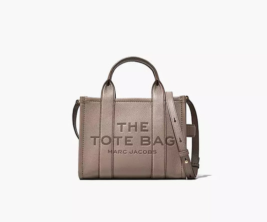 MARC JACOBS THE LEATHER MINI TOTE BAG  CEMENT