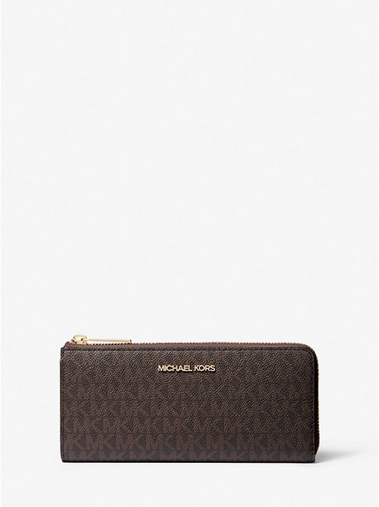 Michael Kors - Zip Wallet Canvas Marron